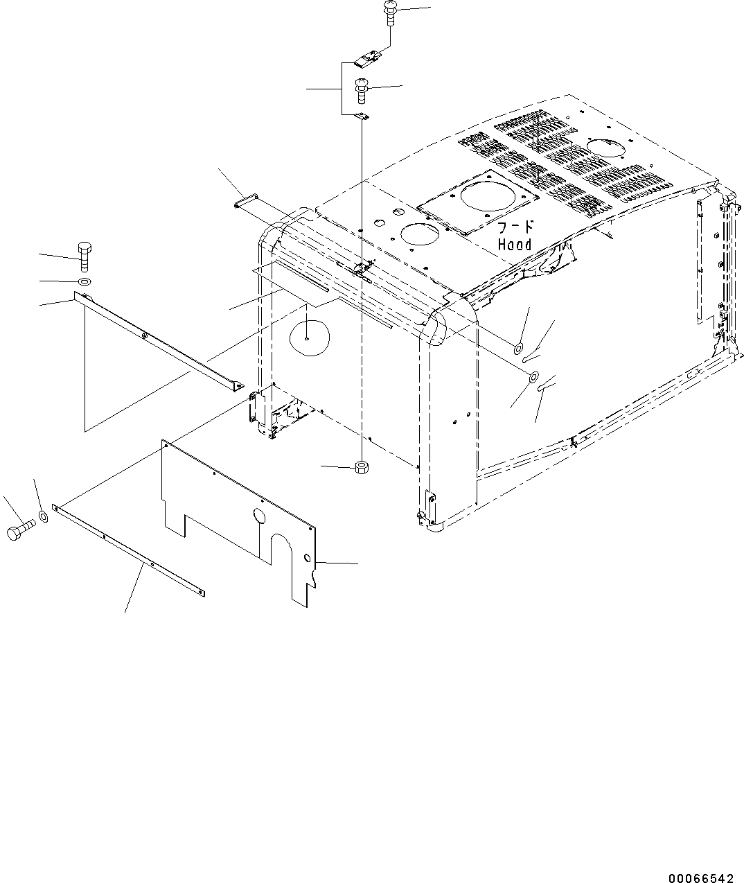 Wheel Loaders Komatsu / WA200-6 S/N C10001-UP(0000250B) / Engine Hood Related Parts (#C10001-)(M001002 : M4100-001002)