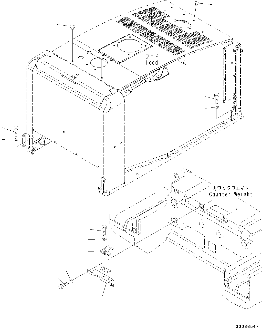 Wheel Loaders Komatsu / WA200-6 S/N C10001-UP(0000250B) / Engine Hood Mounts (#C10001-)(M001006 : M4100-001006)