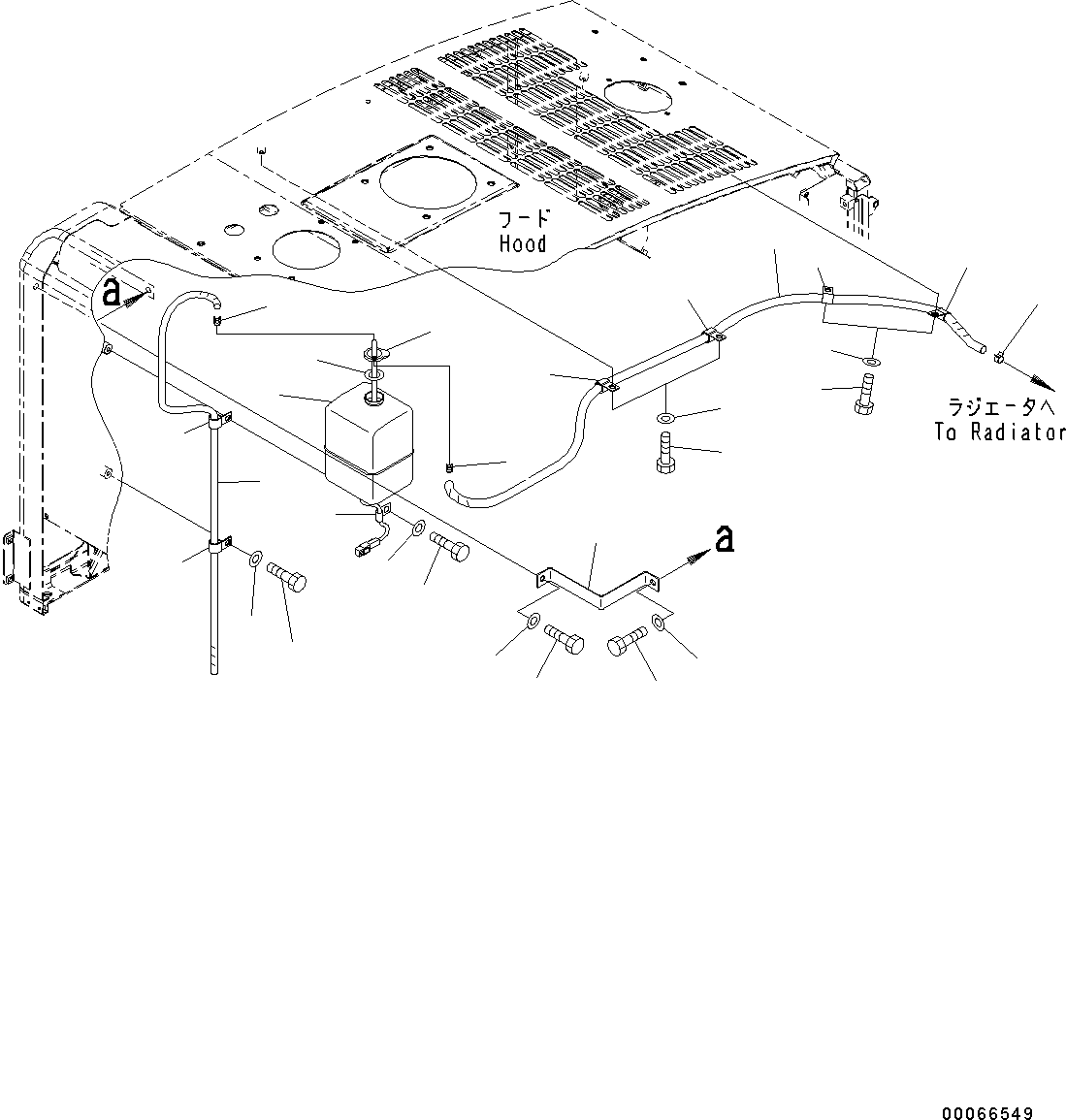 Wheel Loaders Komatsu / WA200-6 S/N C10001-UP(0000250B) / Engine Hood Radiator Circuit (#C10001-)(M001008 : M4100-001008)