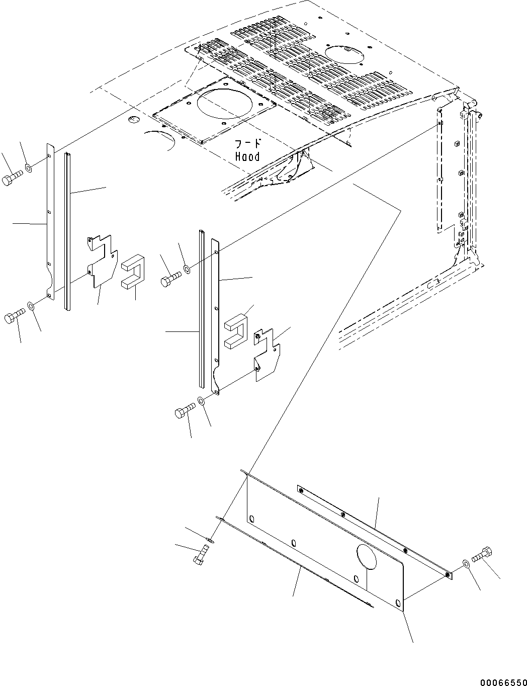 Wheel Loaders Komatsu / WA200-6 S/N C10001-UP(0000250B) / Engine Hood Baffle Plate (#C10001-)(M001009 : M4100-001009)