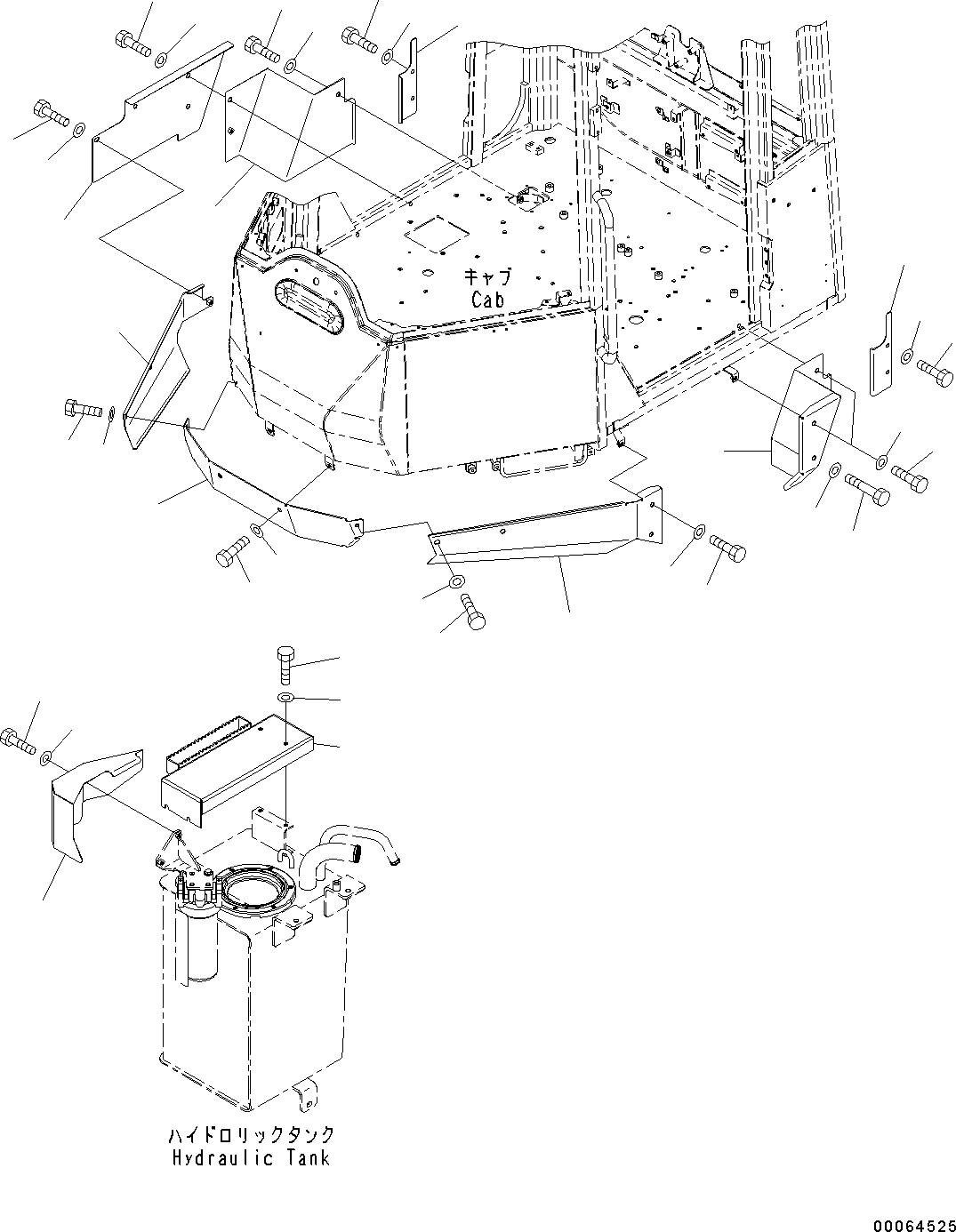 Wheel Loaders Komatsu / WA200-6 S/N C10001-UP(0000250B) / Floor Frame Cover (#C10001-)(M004001 : M4230-001001)