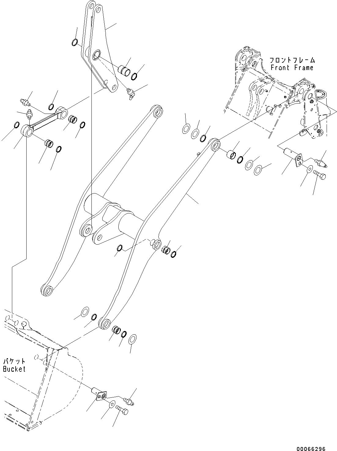 Wheel Loaders Komatsu / WA200-6 S/N C10001-UP(0000250B) / Boom And Bell Crank Boom (#C10001-)(T001001 : T4110-001001)