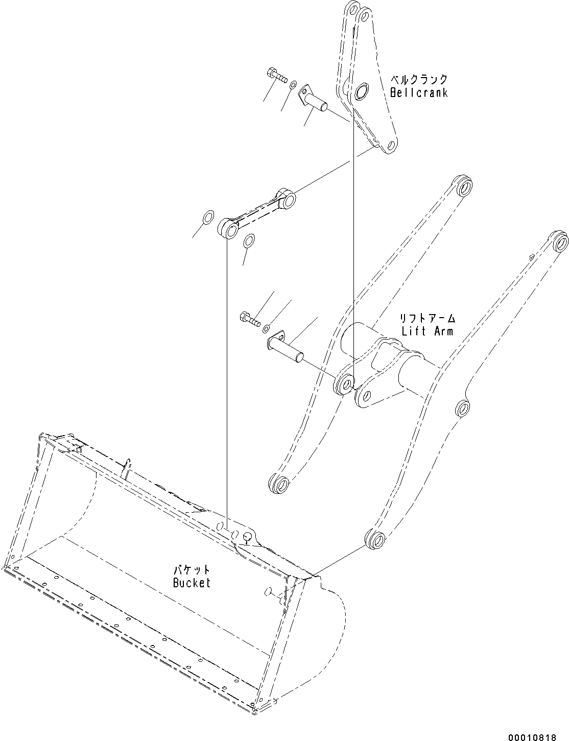Wheel Loaders Komatsu / WA200-6 S/N C10001-UP(0000250B) / Boom And Bell Crank Mounts (#C10001-)(T001002 : T4110-001002)