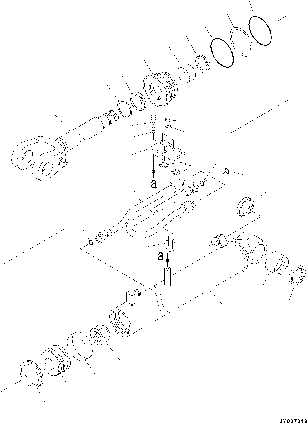 Wheel Loaders Komatsu / WA200-6 S/N C10001-UP(0000250B) / Boom Lift Cylinder Inner Parts, RHS (#C10001-)(T002002 : T4140-001002)