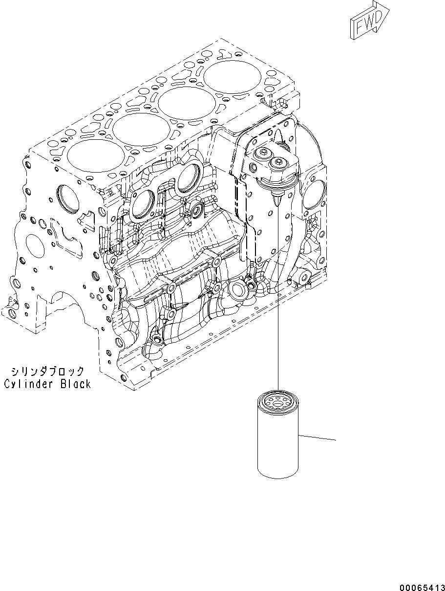 Engines Komatsu / SAA4D107E-1B S/N 26537379-UP (For WA200-6)(0000251B) / Filter (#26537379-)(C002001 : ALF00-001001)