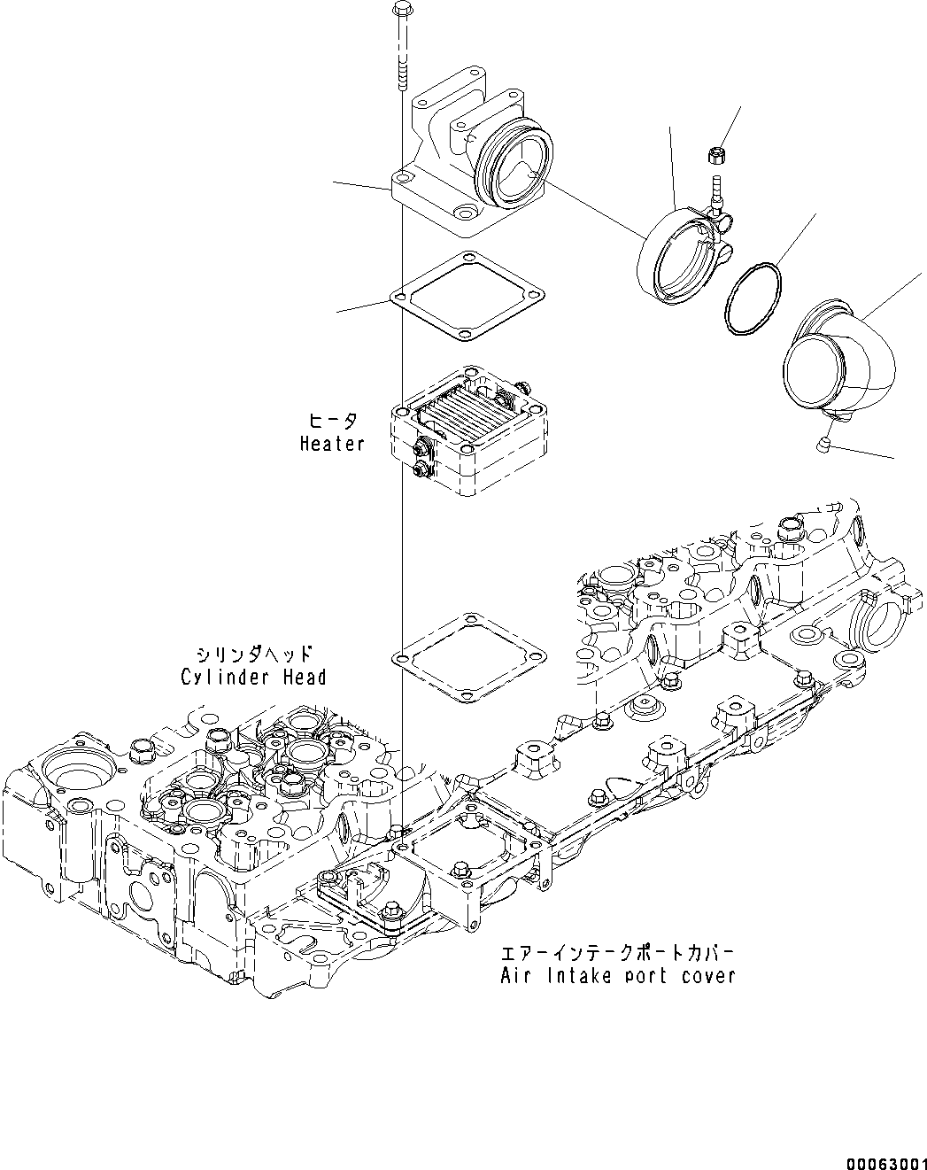 Komatsu parts book diagram for SAA6D107E-1J S/N 26534228-UP (For WA320-6/WA320PZ-6): AIR INTAKE CONNECTOR (#26534228-)