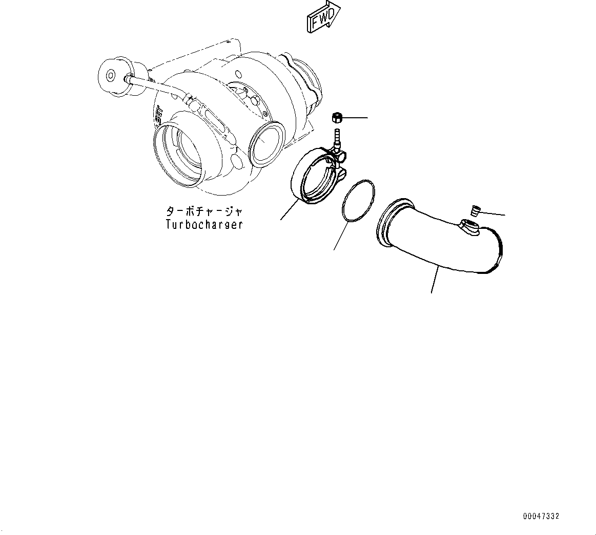 Komatsu parts book diagram for SAA6D107E-1J S/N 26534228-UP (For WA320-6/WA320PZ-6): AIR TRANSFER CONNECTION (#26534228-)