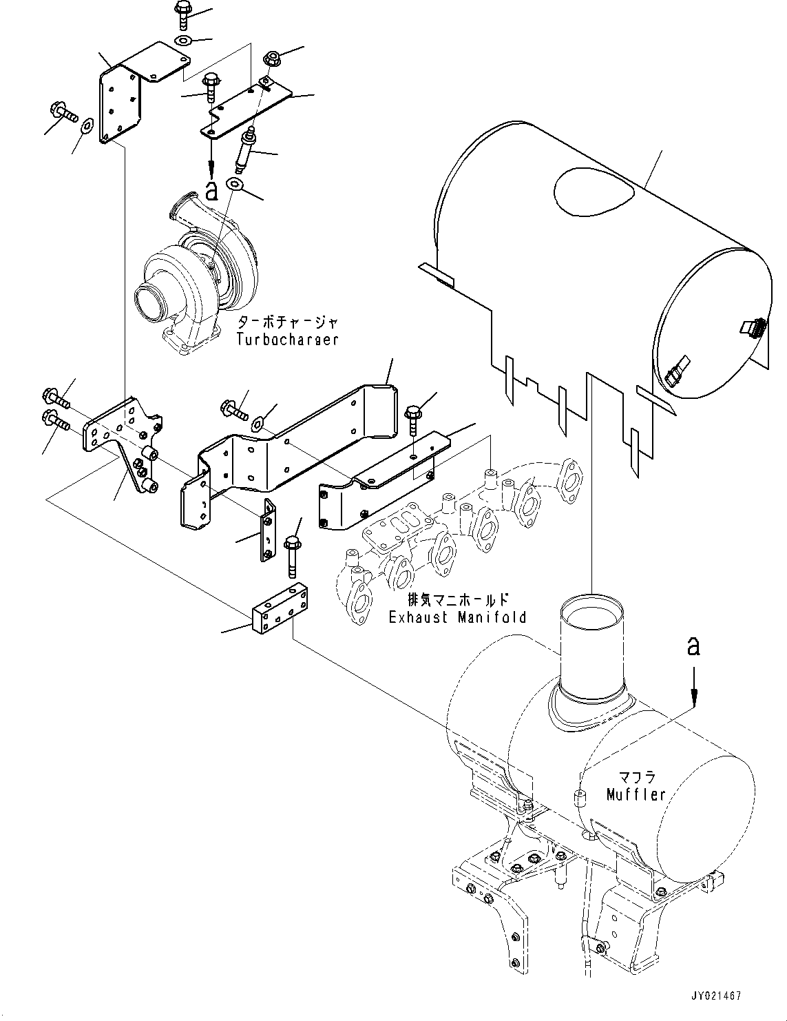 Komatsu parts book diagram for SAA6D107E-1J S/N 26534228-UP (For WA320-6/WA320PZ-6): HEAT SHIELD (#26534228-)