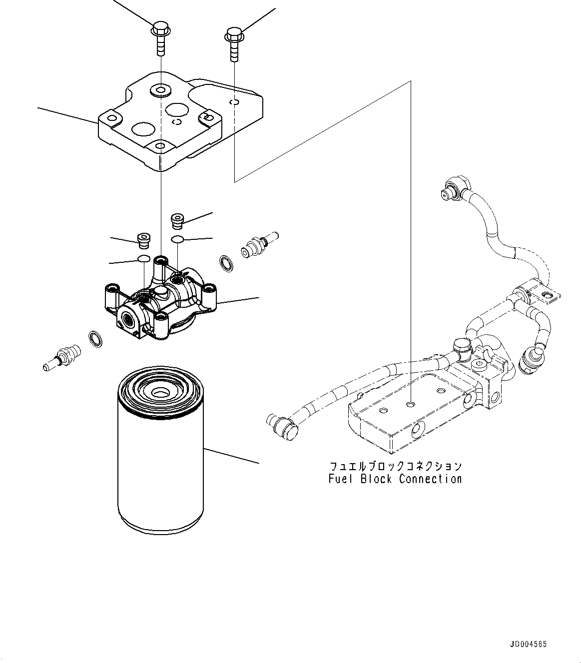 Komatsu parts book diagram for SAA6D107E-1J S/N 26534228-UP (For WA320-6/WA320PZ-6): FUEL FILTER (#26534228-26548329)