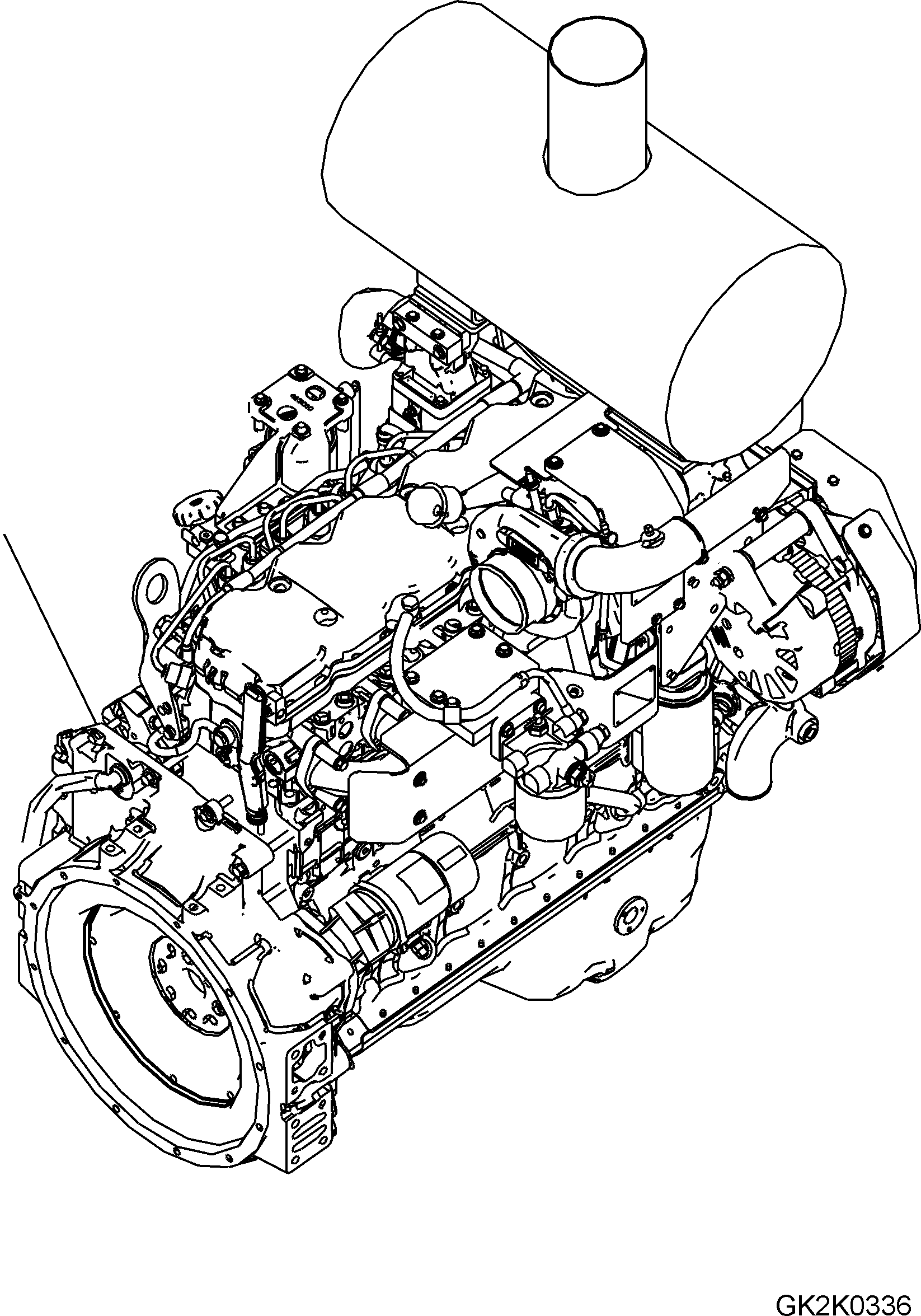 Komatsu parts book diagram for SAA6D107E-1J S/N H62051 - Up (For WA320-6): ENGINE
