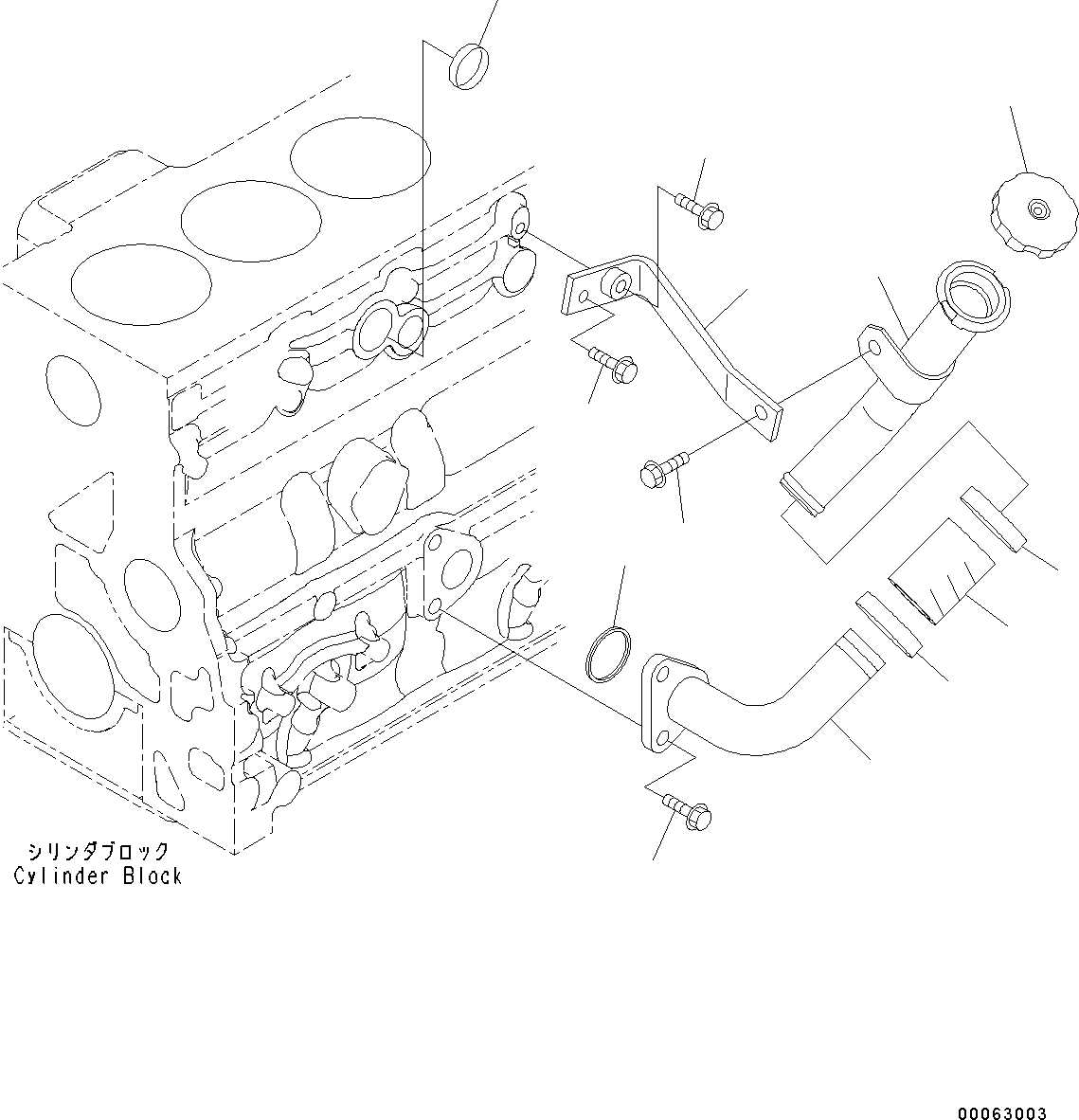 Komatsu parts book diagram for SAA6D107E-1J S/N H62051 - Up (For WA320-6): ENGINE OIL FILLER