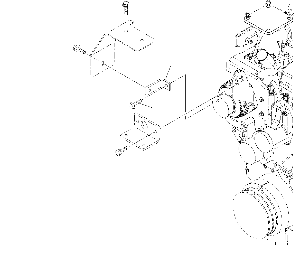 Komatsu parts book diagram for SAA6D107E-1J S/N H62051 - Up (For WA320-6): BELT GUARD