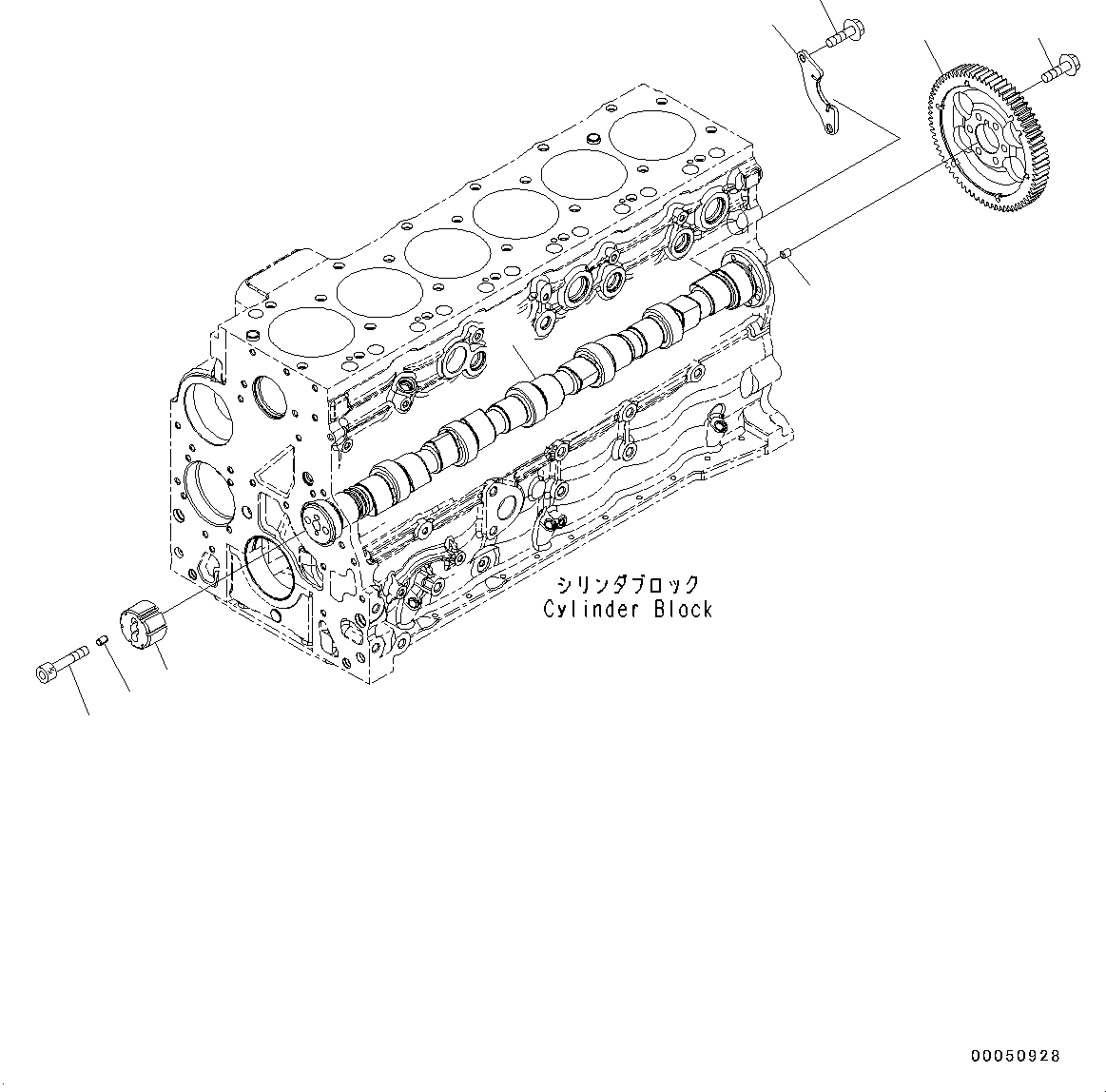 Komatsu parts book diagram for SAA6D107E-1J S/N H62051 - Up (For WA320-6): PARTS PERFORMANCE, CAMSHAFT