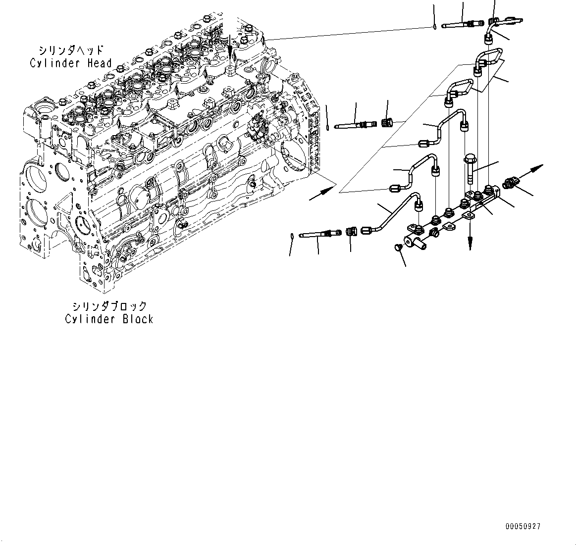 Komatsu parts book diagram for SAA6D107E-1J S/N H62051 - Up (For WA320-6): PARTS PERFORMANCE, COMMON RAIL