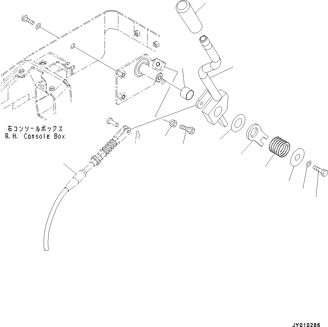 Excavators Komatsu / PC18MR-3 S/N 20001-UP(0000268c) / Floor Frame, Fuel Control Lever (#20001-)(K013016 : K1110-004014)