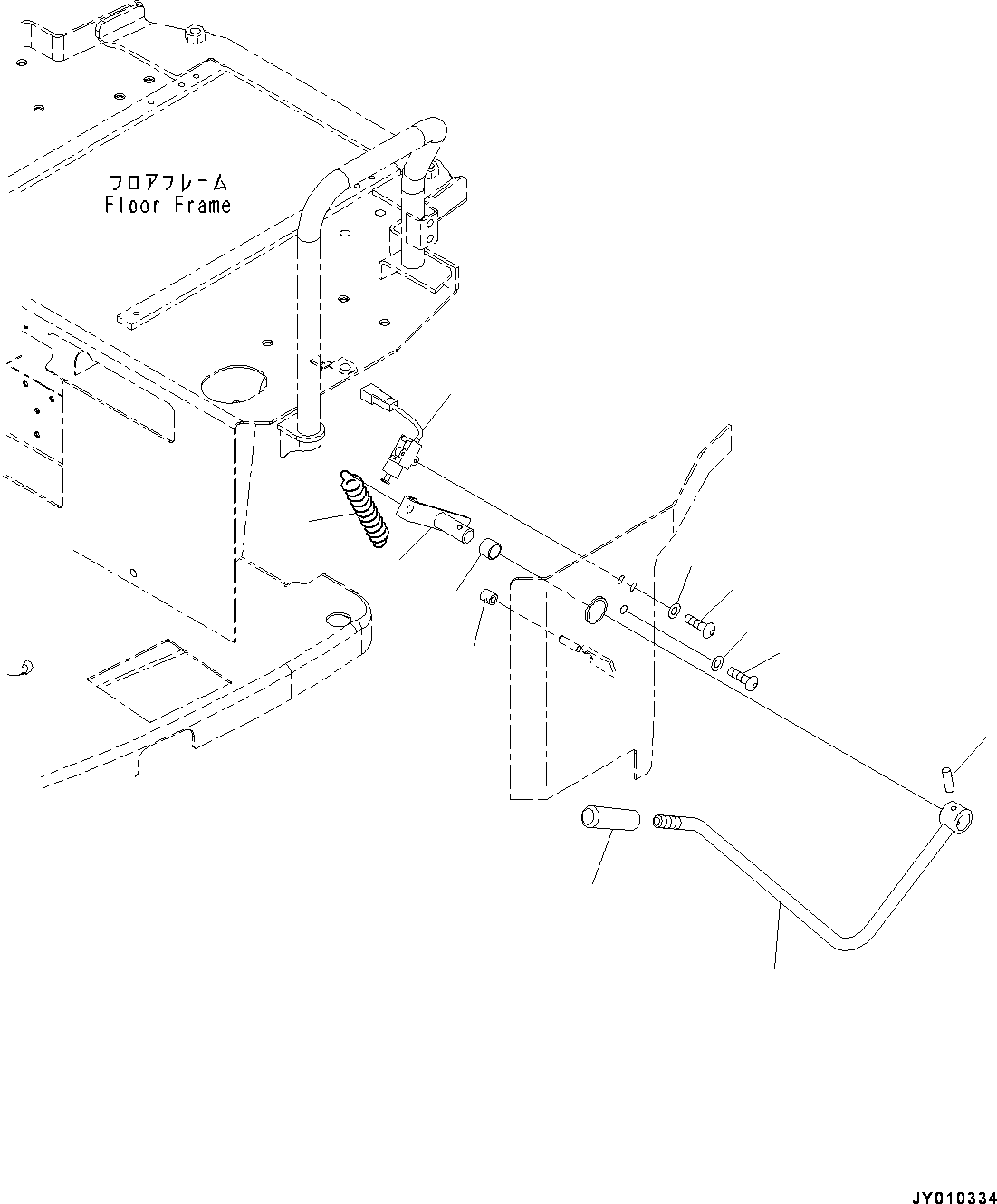 Excavators Komatsu / PC18MR-3 S/N 20001-UP(0000268c) / Floor Frame, Floor, PPC Lock Lever (#20001-)(K013030 : K1110-004026)