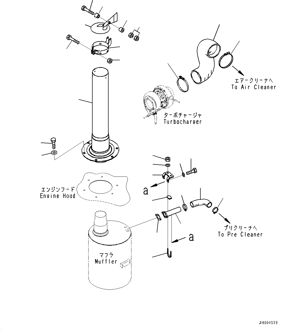 Bulldozers Komatsu / D275A-5R S/N 35021-UP(0000278c) / Exhaust Muffler, Exhaust Pipe (#35021-)(B004001 : B0300-004001)