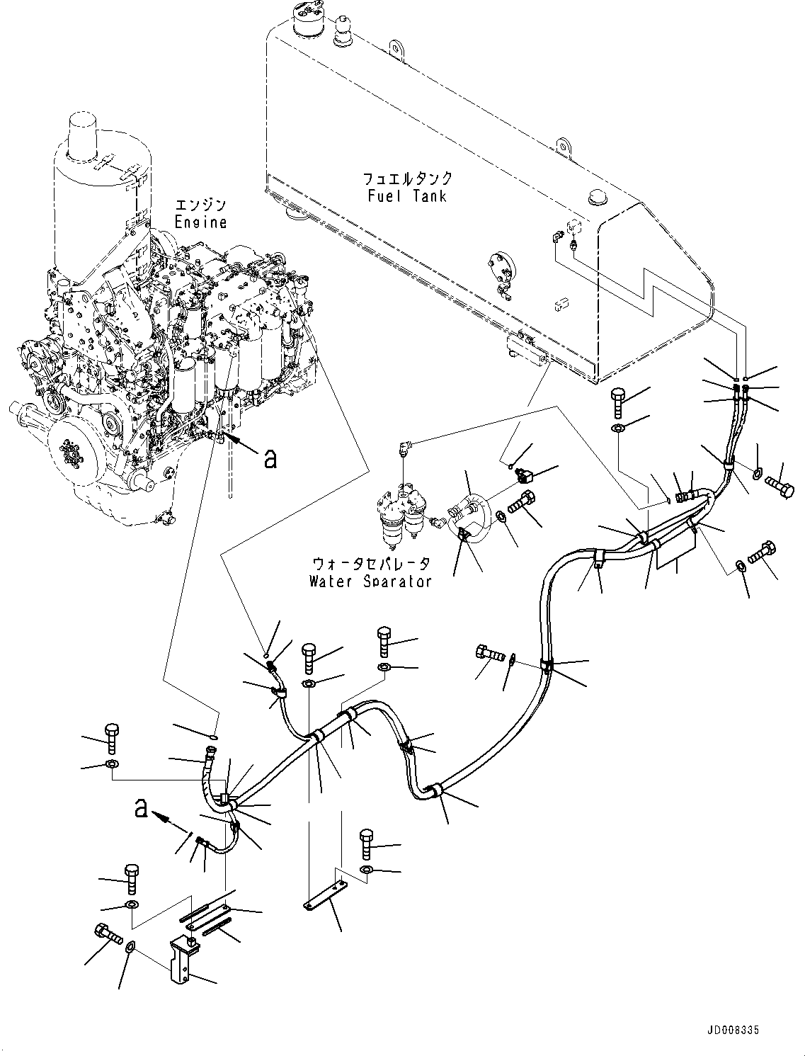 Bulldozers Komatsu / D275A-5R S/N 35021-UP(0000278c) / Fuel Piping, Main Piping (#35021-35044)(D005002 : D0200-009002)