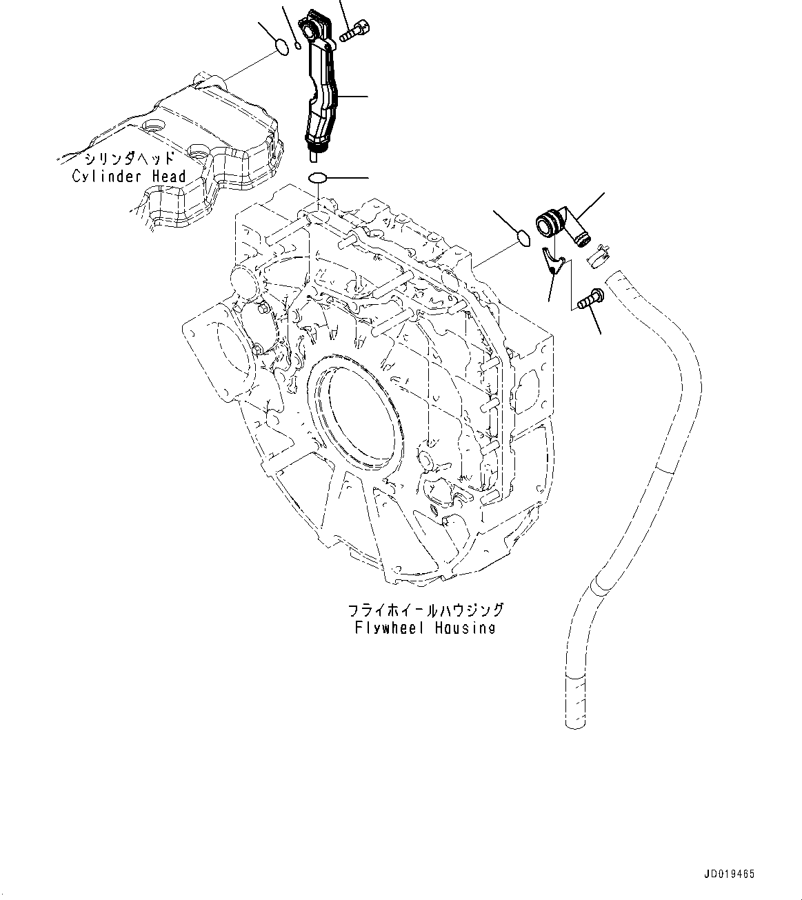 Komatsu parts book diagram for SAA6D107E-1CC S/N 26540705-UP (For GD655-5/GD675-5): BREATHER (#26540705-)