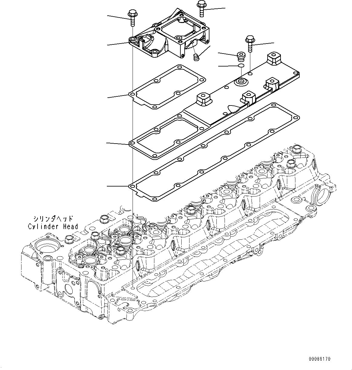 Komatsu parts book diagram for SAA6D107E-1CC S/N 26540705-UP (For GD655-5/GD675-5): AIR INTAKE PORT COVER (#26540705-)