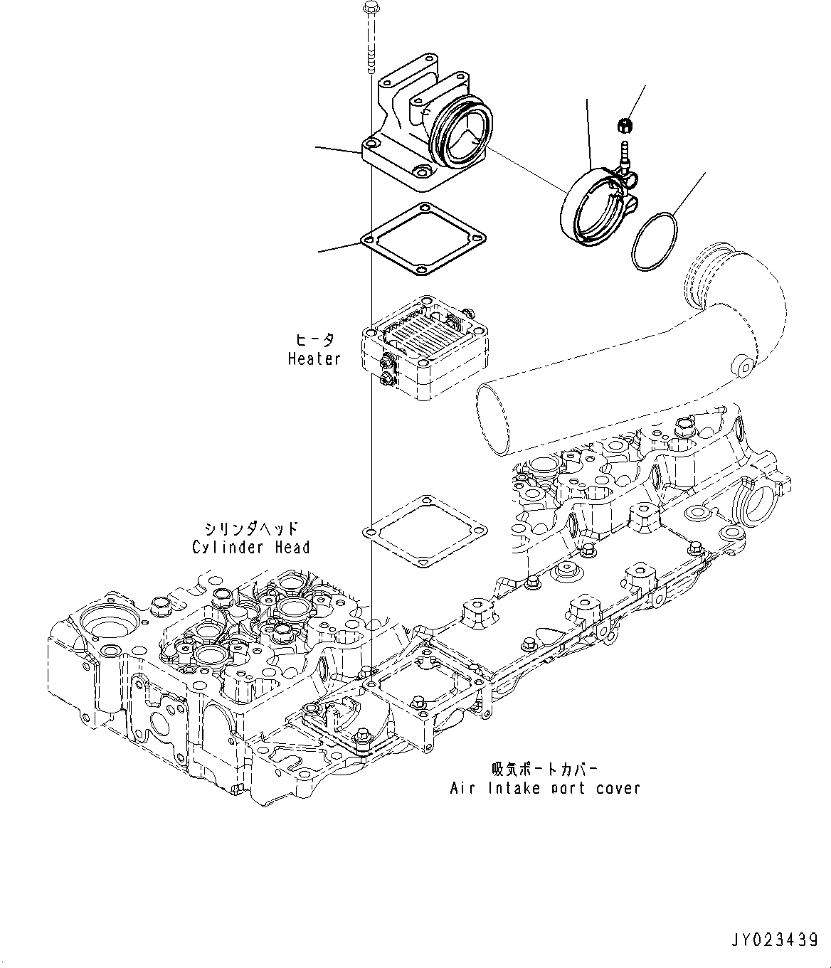 Komatsu parts book diagram for SAA6D107E-1CC S/N 26540705-UP (For GD655-5/GD675-5): AIR INTAKE CONNECTOR (#26540705-)