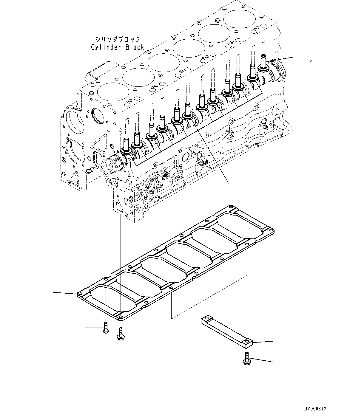 Komatsu parts book diagram for SAA6D107E-1CC S/N 26540705-UP (For GD655-5/GD675-5): TAPPET AND BLOCK PLATE,  (#26540705-26641063)