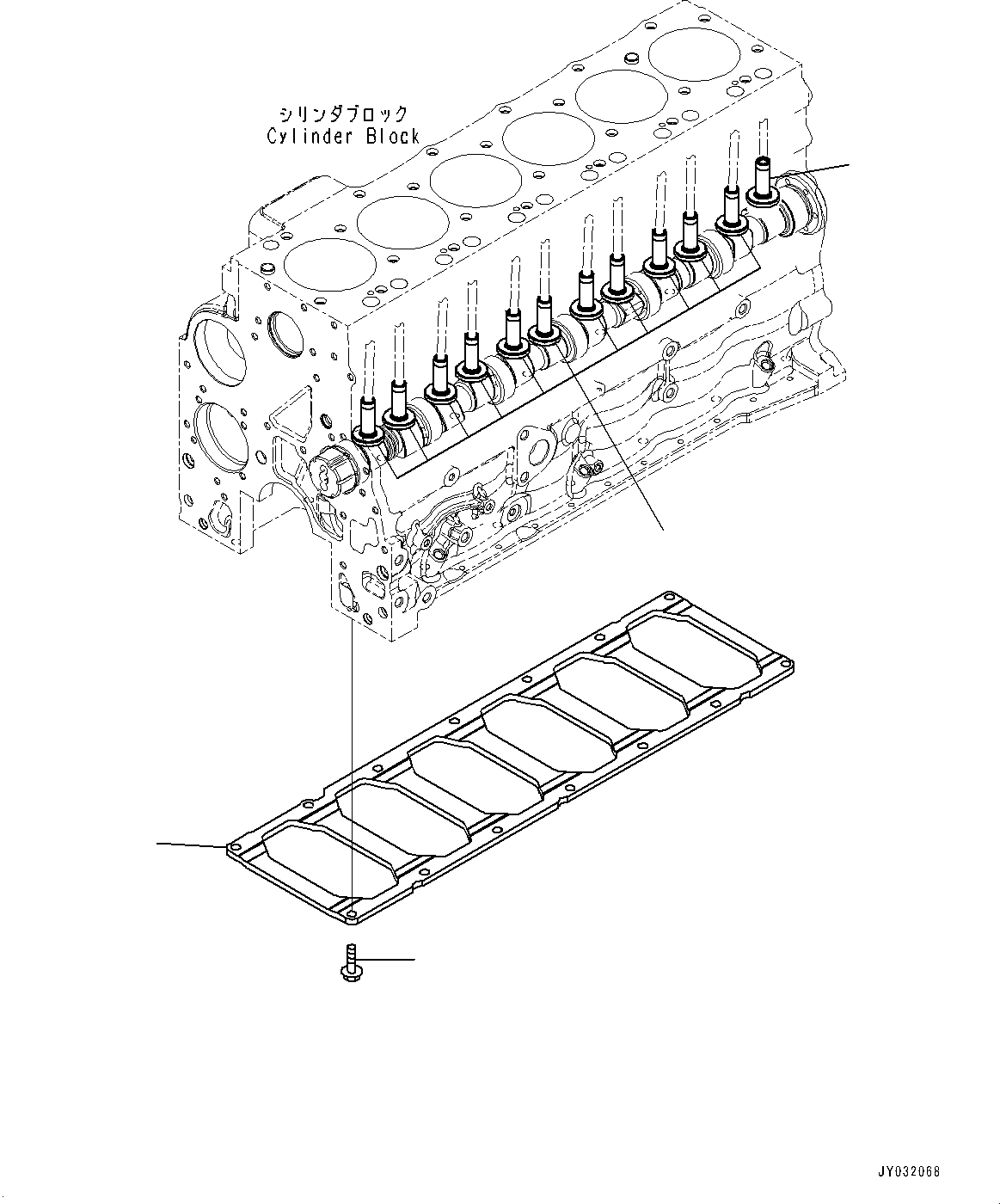 Komatsu parts book diagram for SAA6D107E-1CC S/N 26540705-UP (For GD655-5/GD675-5): TAPPET AND BLOCK PLATE,  (#26641064-)