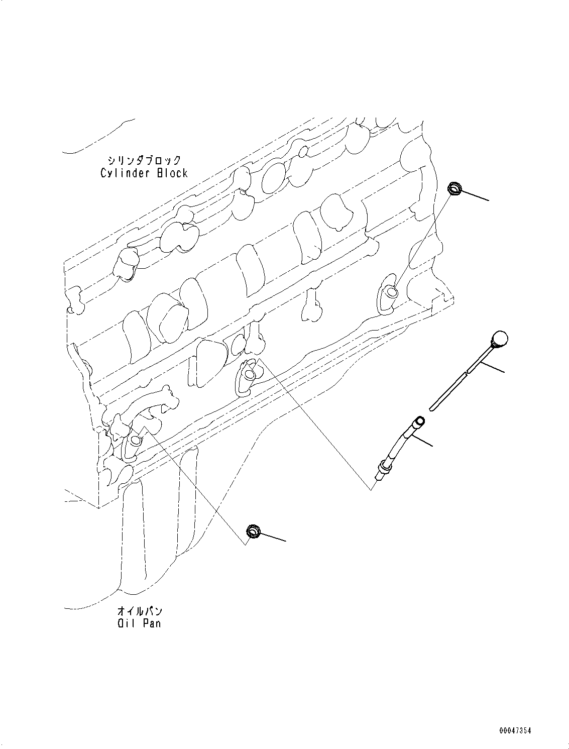 Komatsu parts book diagram for SAA6D107E-1CC S/N 26540705-UP (For GD655-5/GD675-5): OIL LEVEL GAUGE (#26540705-)