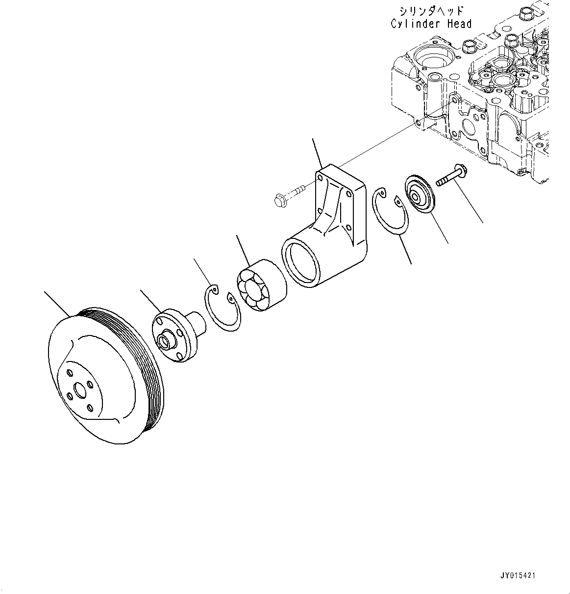 Engines Komatsu / SAA6D107E-1DD S/N 26540713-UP (For GD555-5)(0000284c) / Water Pump (#26540713-26582088)(E009001 : A5019-001001)