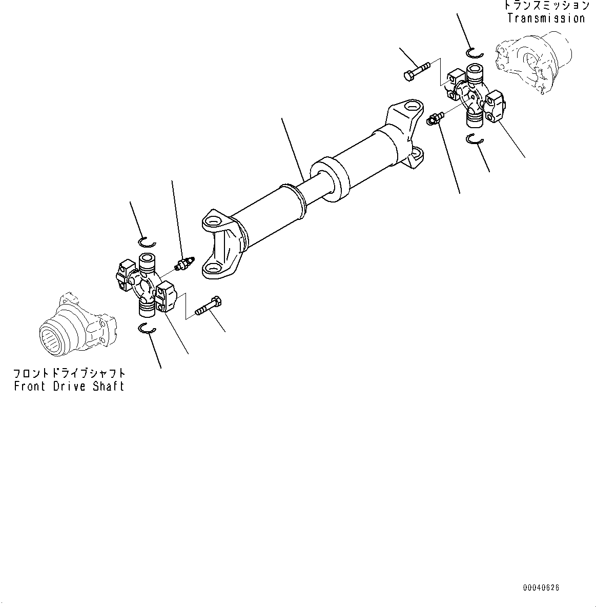Wheel Loaders Komatsu / WA380-6 S/N 65949-UP(0000290c) / Drive Shaft, Center Shaft (#65949-)(F001001 : F4200-001001)