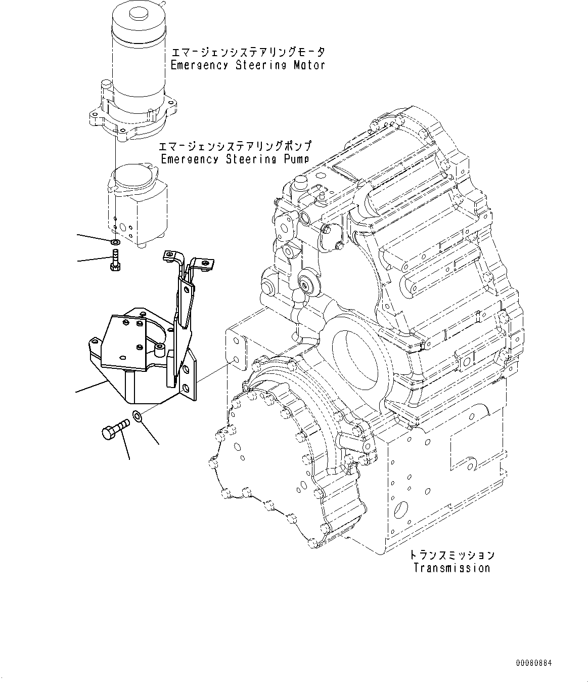 Wheel Loaders Komatsu / WA380-6 S/N 65949-UP(0000290c) / Torque Converter and Transmission, Hydraulic Oil Pump Mounting (#65949-)(F003025 : F4300-002024)