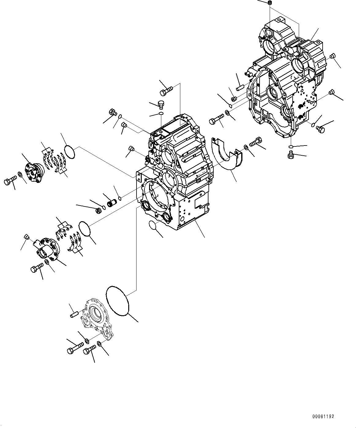 Wheel Loaders Komatsu / WA380-6 S/N 65949-UP(0000290c) / Torque Converter and Transmission, Transmission Case (#65949-)(F003001 : F4300-002001)