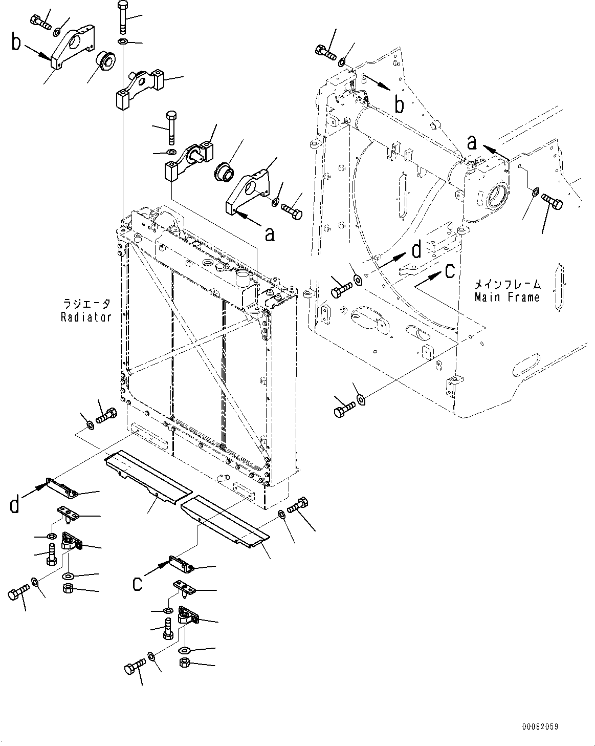 Bulldozers Komatsu / D155AX-6 S/N 81028-UP(0000293c) / Cooling System, Radiator Mounting (#81028-81266)(C001004 : C0110-001004)