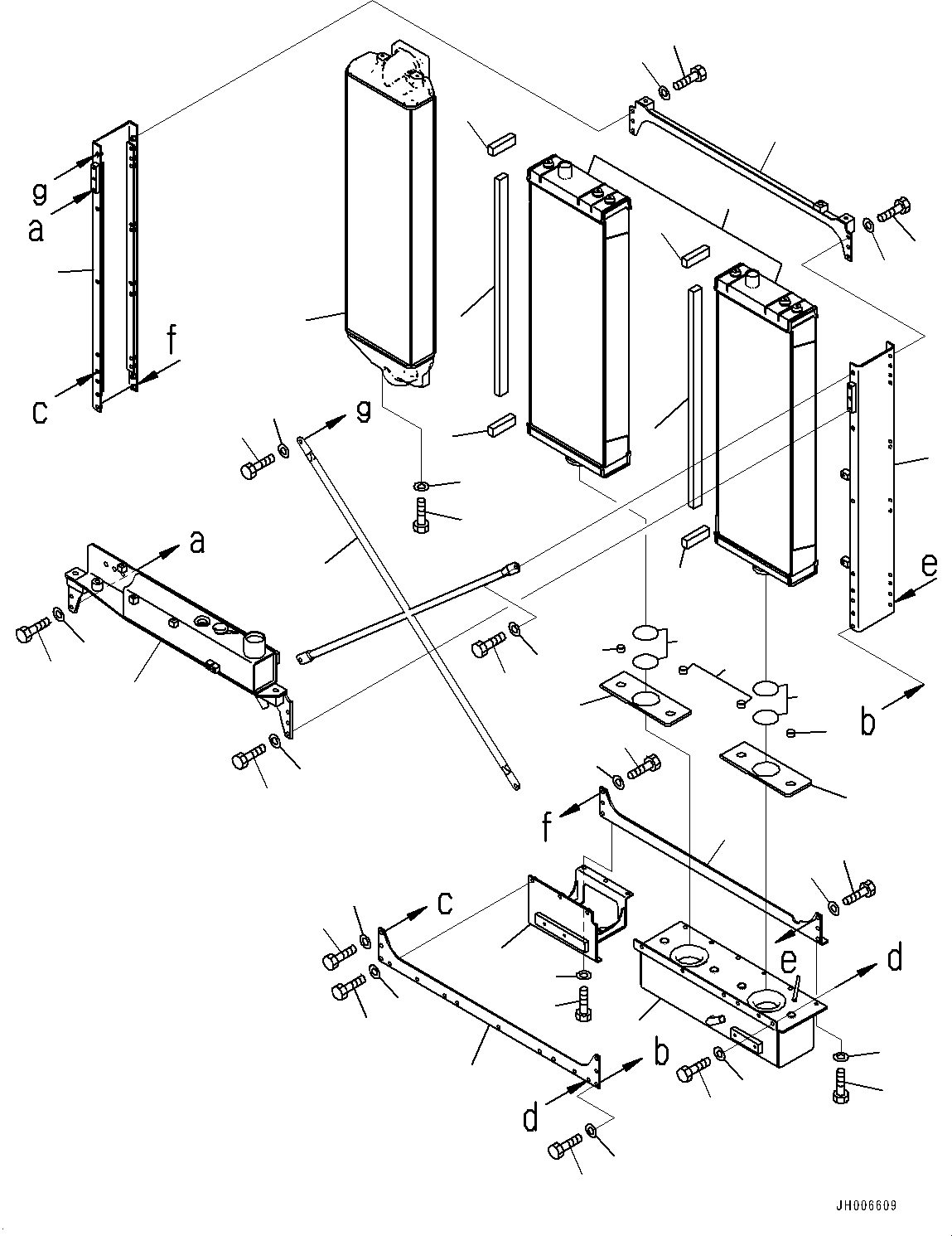 Bulldozers Komatsu / D155AX-6 S/N 81028-UP(0000293c) / Cooling System, Radiator Core and Aftercooler (#81315-)(C005002 : C0110-006001A)