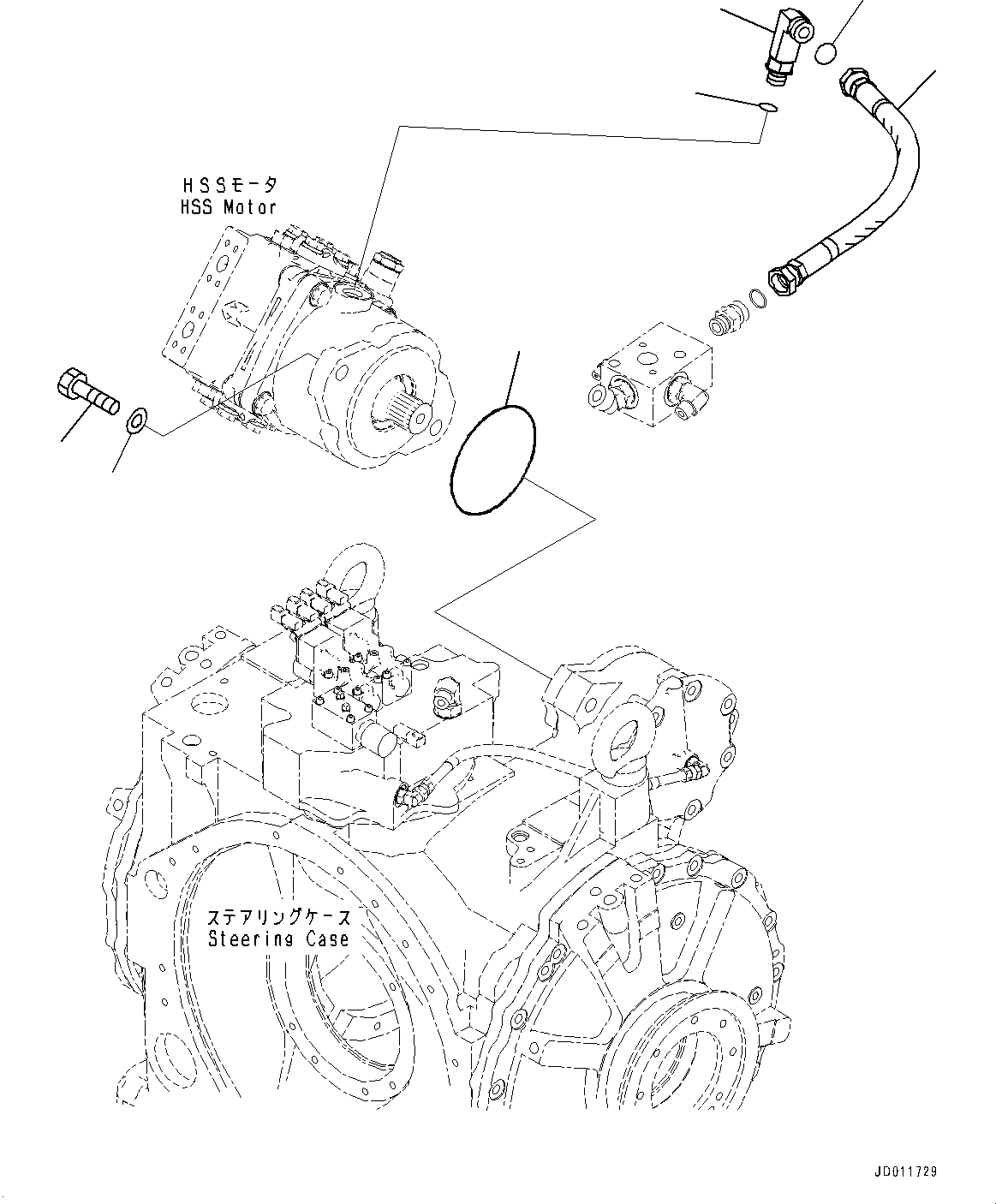 Bulldozers Komatsu / D155AX-6 S/N 81028-UP(0000293c) / Power Train Hydraulic Oil Piping, Motor Mounting (#81028-81086)(F009021 : F2720-009021)