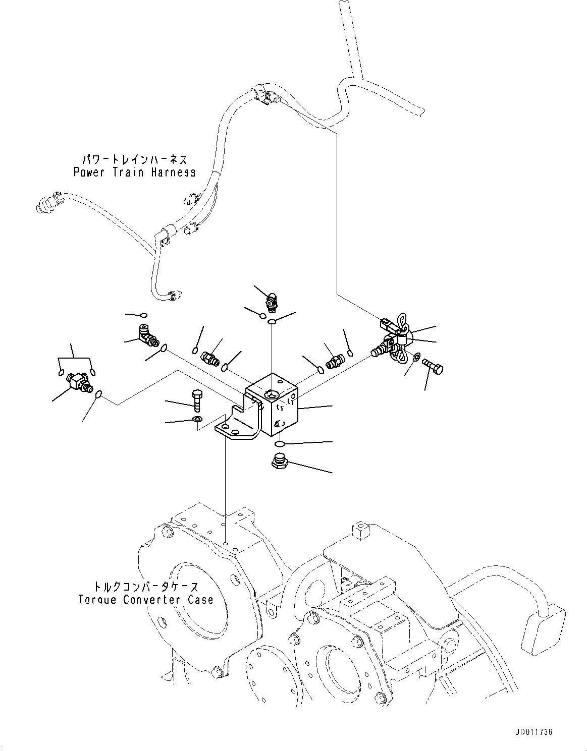 Bulldozers Komatsu / D155AX-6 S/N 81028-UP(0000293c) / Power Train Hydraulic Oil Piping, Lock Valve (#81028-81086)(F009022 : F2720-009022)