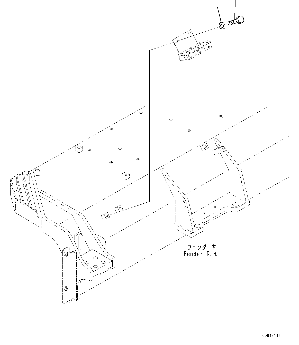 Bulldozers Komatsu / D155AX-6 S/N 81028-UP(0000293c) / Power Train Hydraulic Oil Piping, Concentrated Bolt (#81028-81086)(F009025 : F2720-009025)