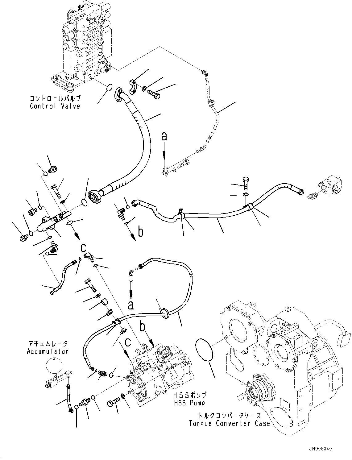 Bulldozers Komatsu / D155AX-6 S/N 81028-UP(0000293c) / Power Train Hydraulic Oil Piping, HSS Pump Piping (#81125-81669)(F011007 : F2720-004007)