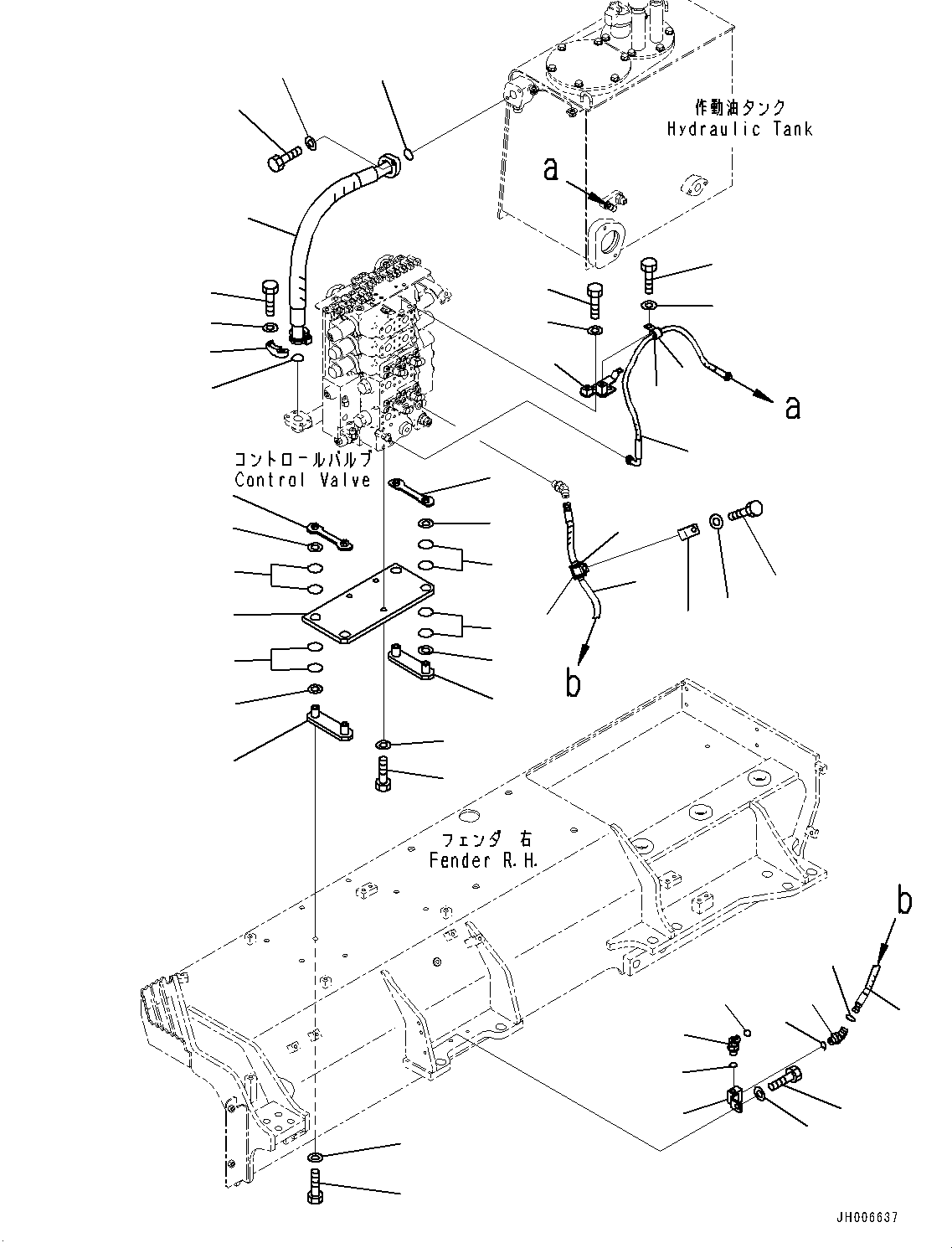 Bulldozers Komatsu / D155AX-6 S/N 81028-UP(0000293c) / Fender, Hose and Bracket (#81323-)(M022029 : M2210-025022A)