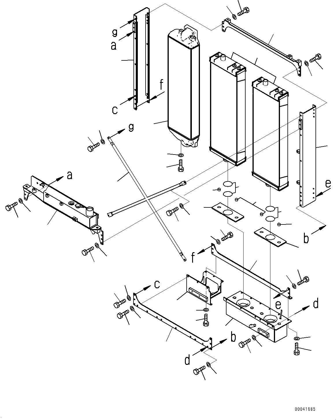 Bulldozers Komatsu / D155AX-6 S/N 81028-UP (For EU)(0000294c) / Cooling System, Radiator Core and Aftercooler (#81267-81314)(C002001 : C0110-005001)