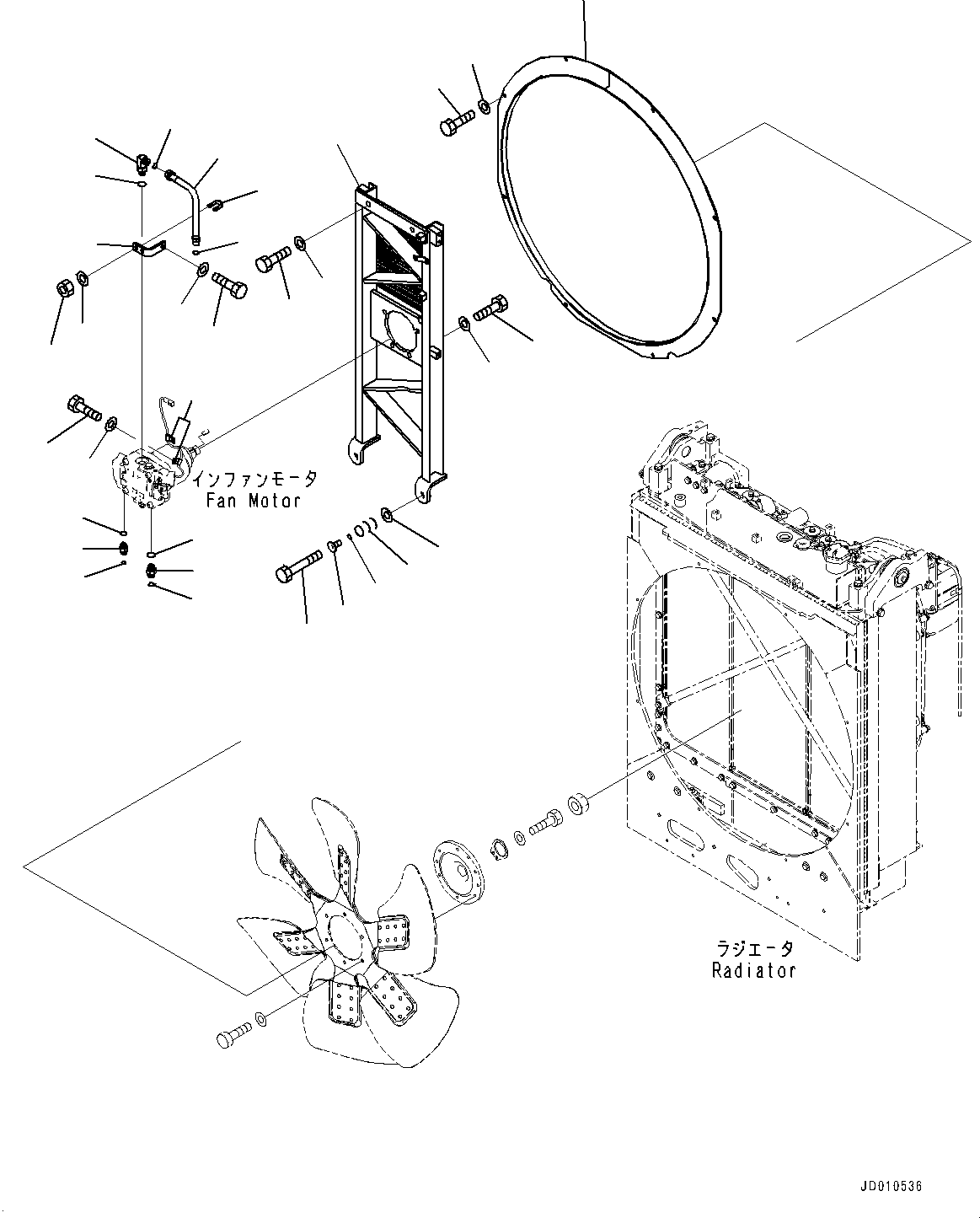 Bulldozers Komatsu / D155AX-6 S/N 81028-UP (For EU)(0000294c) / Cooling Fan, Fan Motor Mounting Bracket (#81028-)(C004005 : C0200-001005)