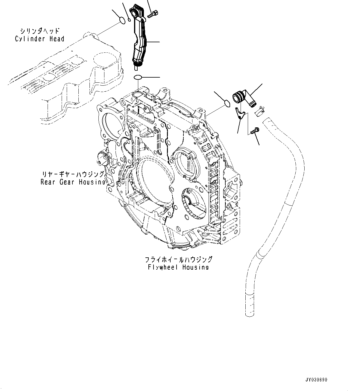 Komatsu parts book diagram for SAA6D107E-1D S/N 26537463-UP (For WA380-6): BREATHER (#26537463-)