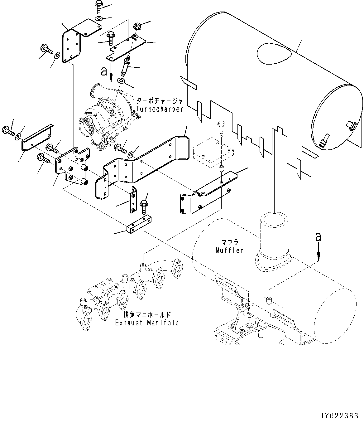 Komatsu parts book diagram for SAA6D107E-1D S/N 26537463-UP (For WA380-6): HEAT SHIELD (#26537463-)