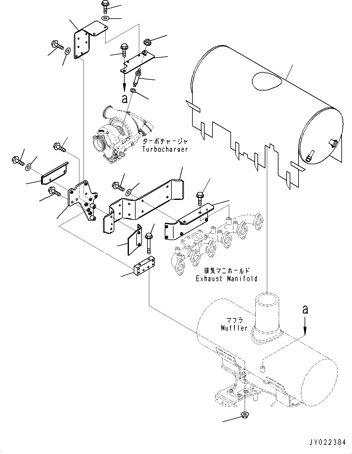 Komatsu parts book diagram for SAA6D107E-1D S/N 26537463-UP (For WA380-6): HEAT SHIELD (#26537463-)