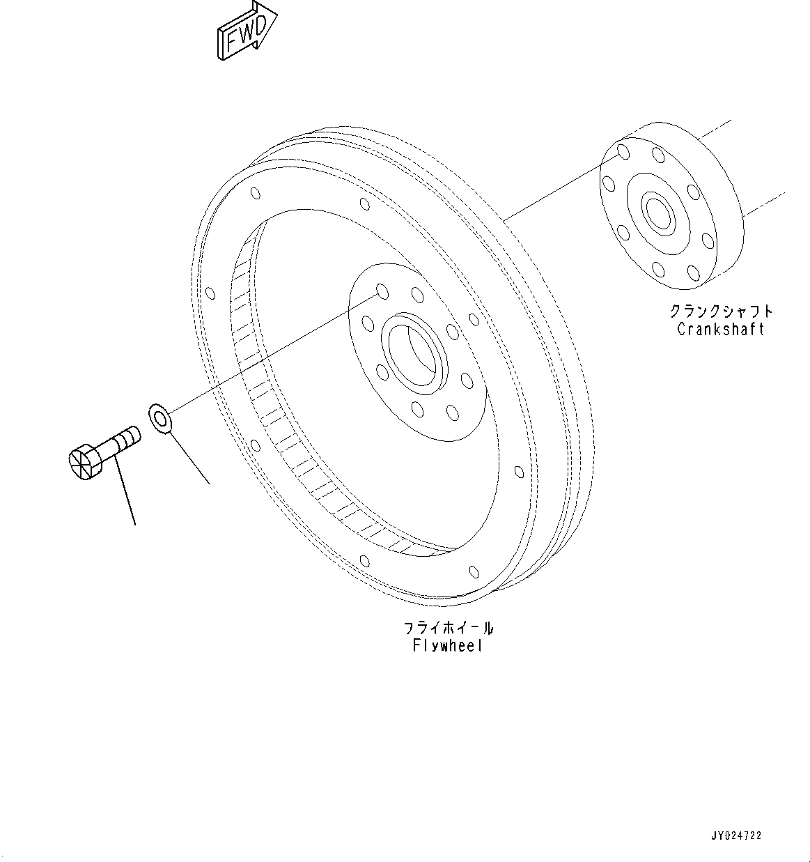 Komatsu parts book diagram for SAA6D107E-1D S/N 26537463-UP (For WA380-6): FLYWHEEL MOUNTING (#26537463-)