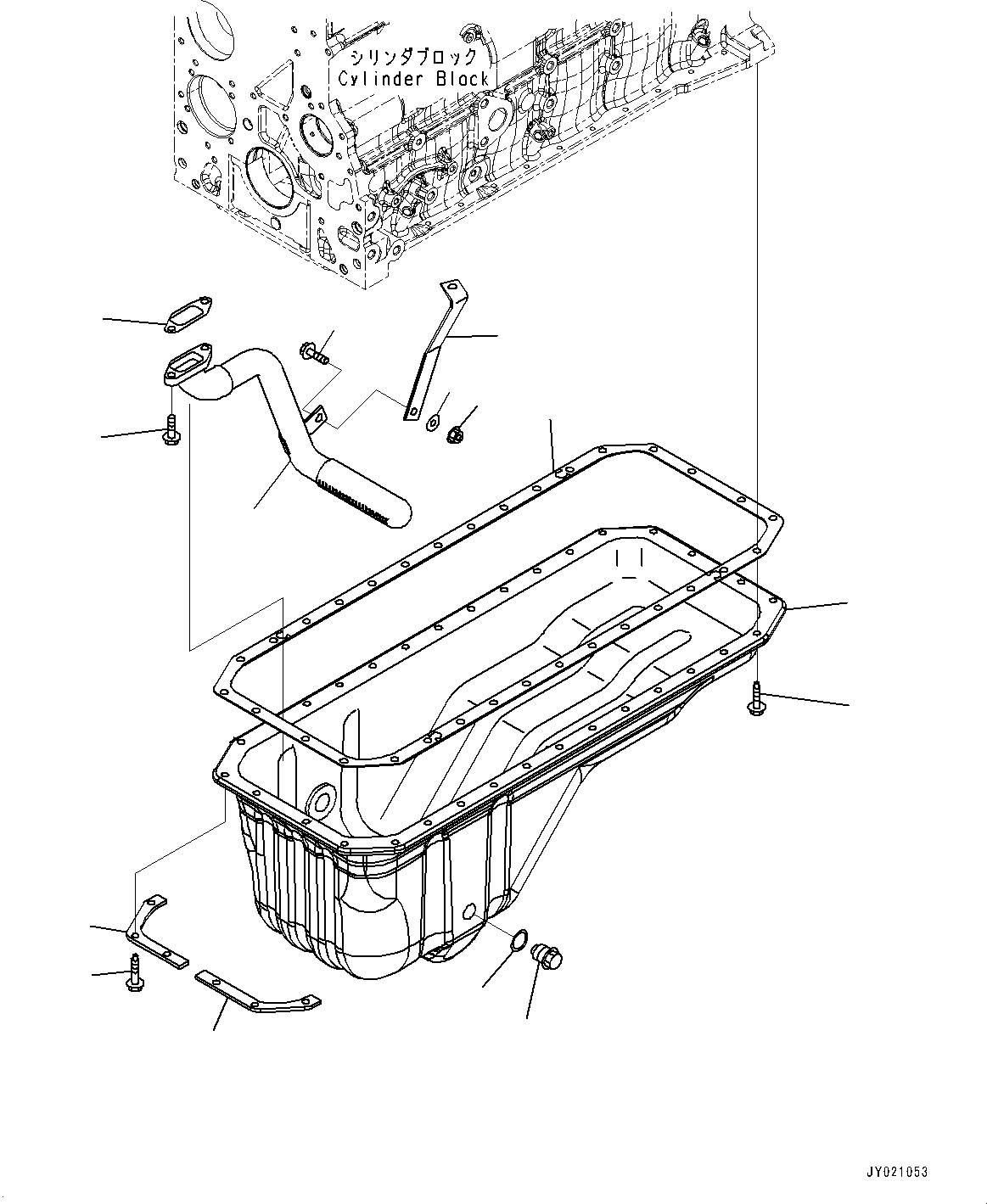 Komatsu parts book diagram for SAA6D107E-1D S/N 26537463-UP (For WA380-6): ENGINE OIL PAN (#26537463-)