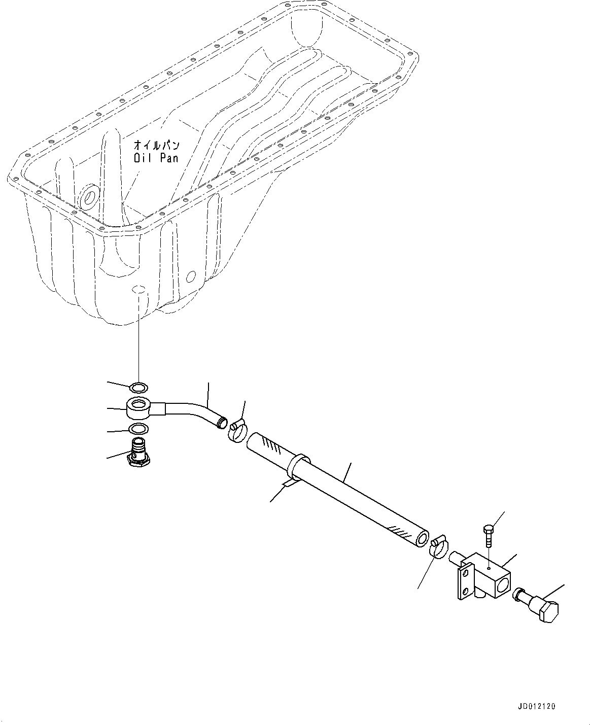 Komatsu parts book diagram for SAA6D107E-1D S/N 26537463-UP (For WA380-6): ENGINE OIL PAN DRAIN,  (#26537463-26545509)