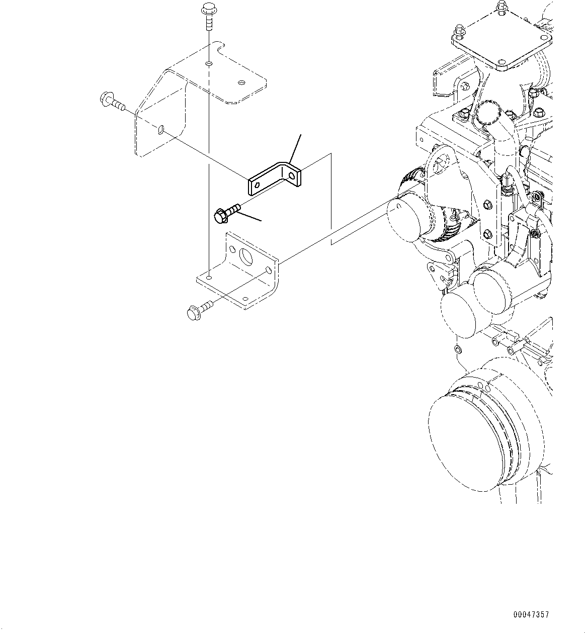 Komatsu parts book diagram for SAA6D107E-1D S/N 26537463-UP (For WA380-6): BELT GUARD (#26537463-)
