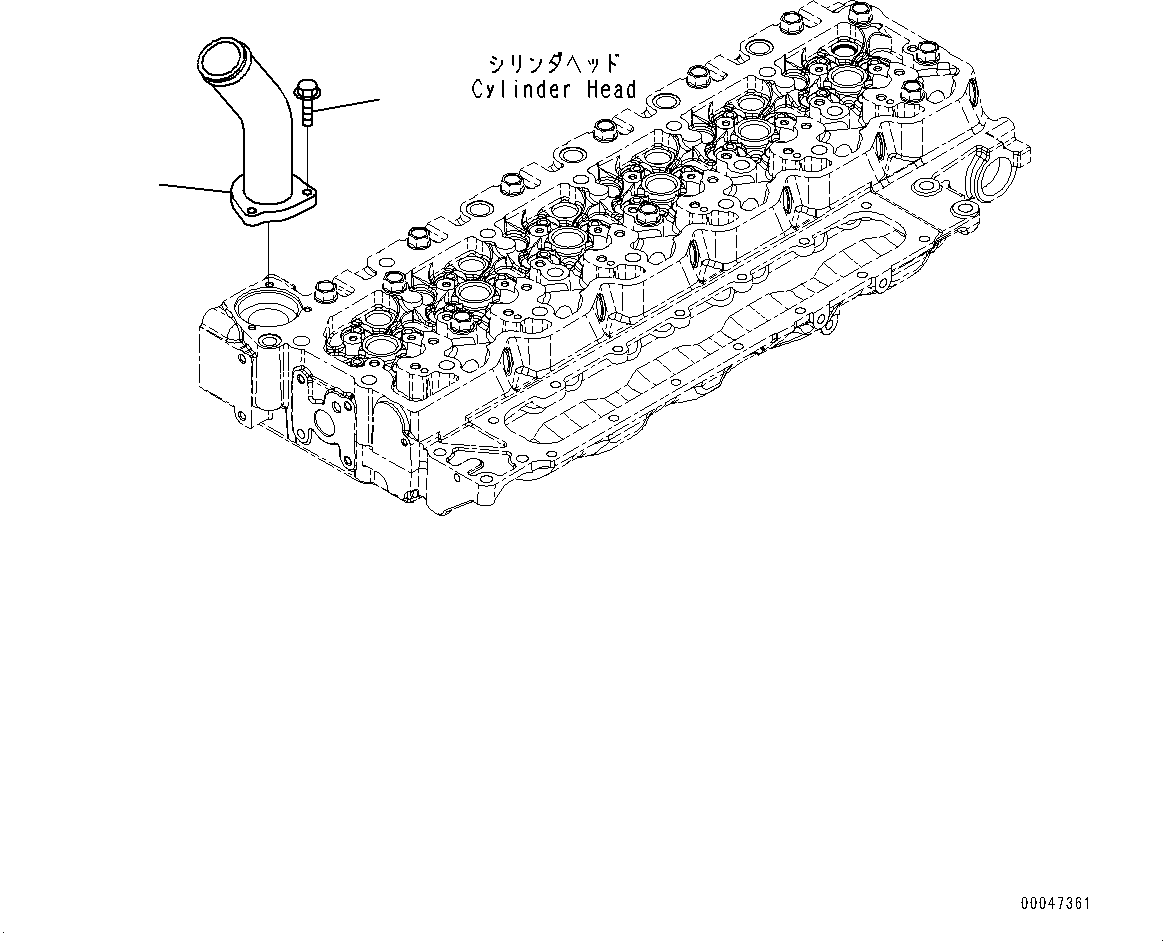 Komatsu parts book diagram for SAA6D107E-1D S/N 26537463-UP (For WA380-6): WATER OUTLET CONNECTOR (#26612298-)