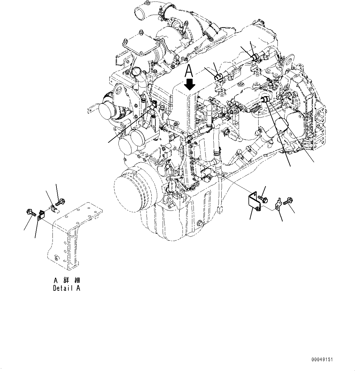 Komatsu parts book diagram for SAA6D107E-1D S/N 26537463-UP (For WA380-6): WIRING HARNESS BRACKET (#26537463-)